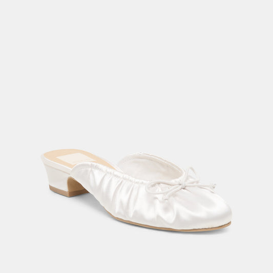 ARDENA SATIN HEELS TRUE WHITE SATIN