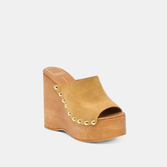 BIRK WEDGES TAN SUEDE