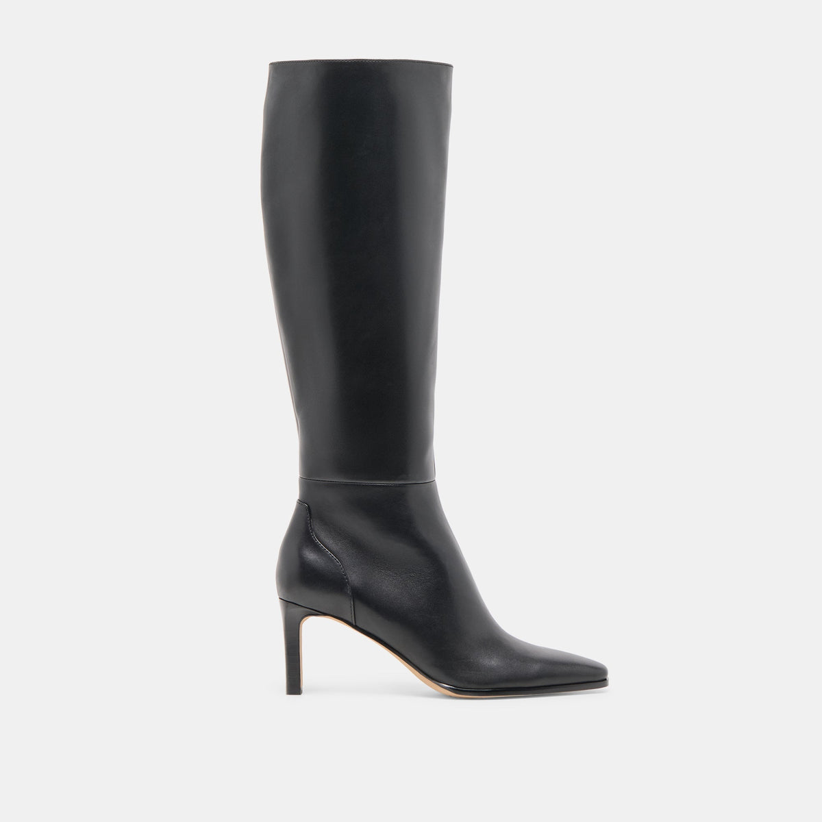 Emmi Black Leather Narrow Calf Boots | Dolce Vita