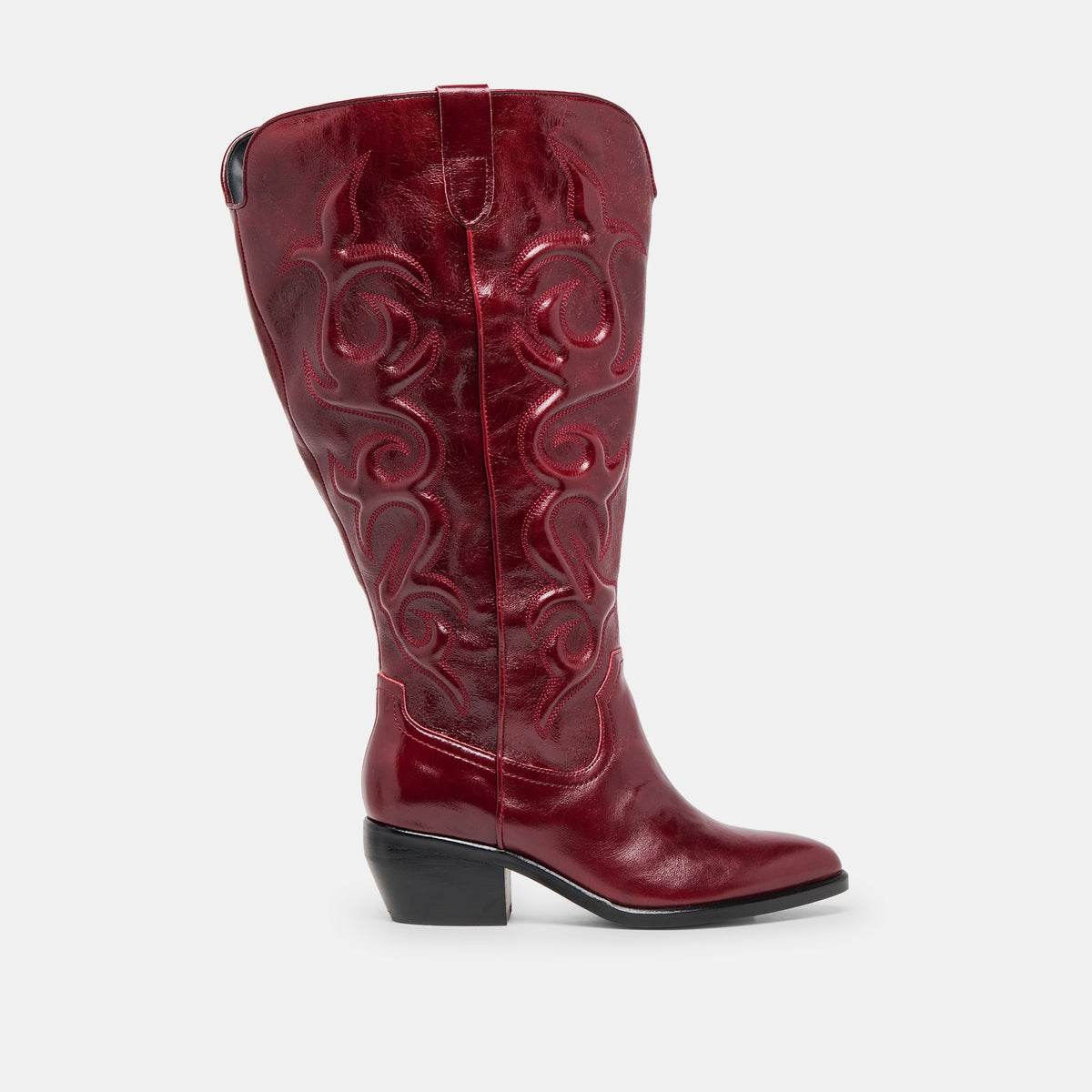 Mirla Oxblood Leather Extra Wide Calf Boots | Dolce Vita