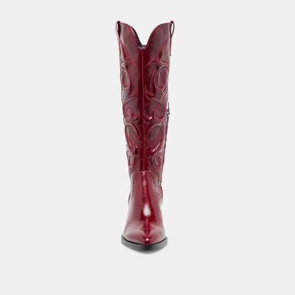 MIRLA EXTRA WIDE CALF BOOTS OXBLOOD LEATHER