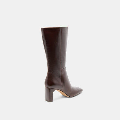 RIGGS WIDE CALF BOOTS CHOCOLATE LEATHER