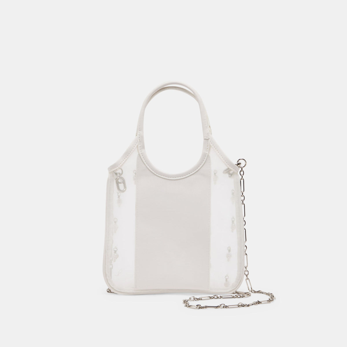 SYLVENE PEARL CROSSBODY WHITE MESH