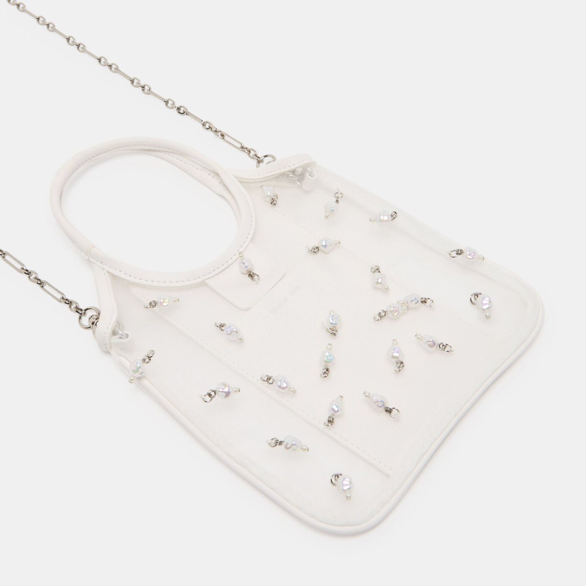SYLVENE PEARL CROSSBODY WHITE MESH