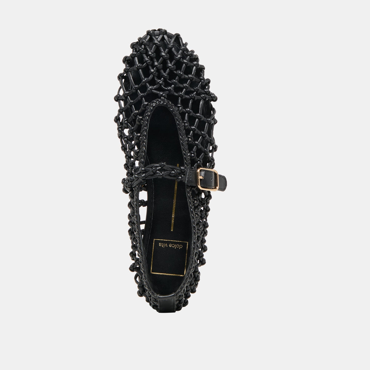 CLAIR BALLET FLATS BLACK WOVEN LEATHER