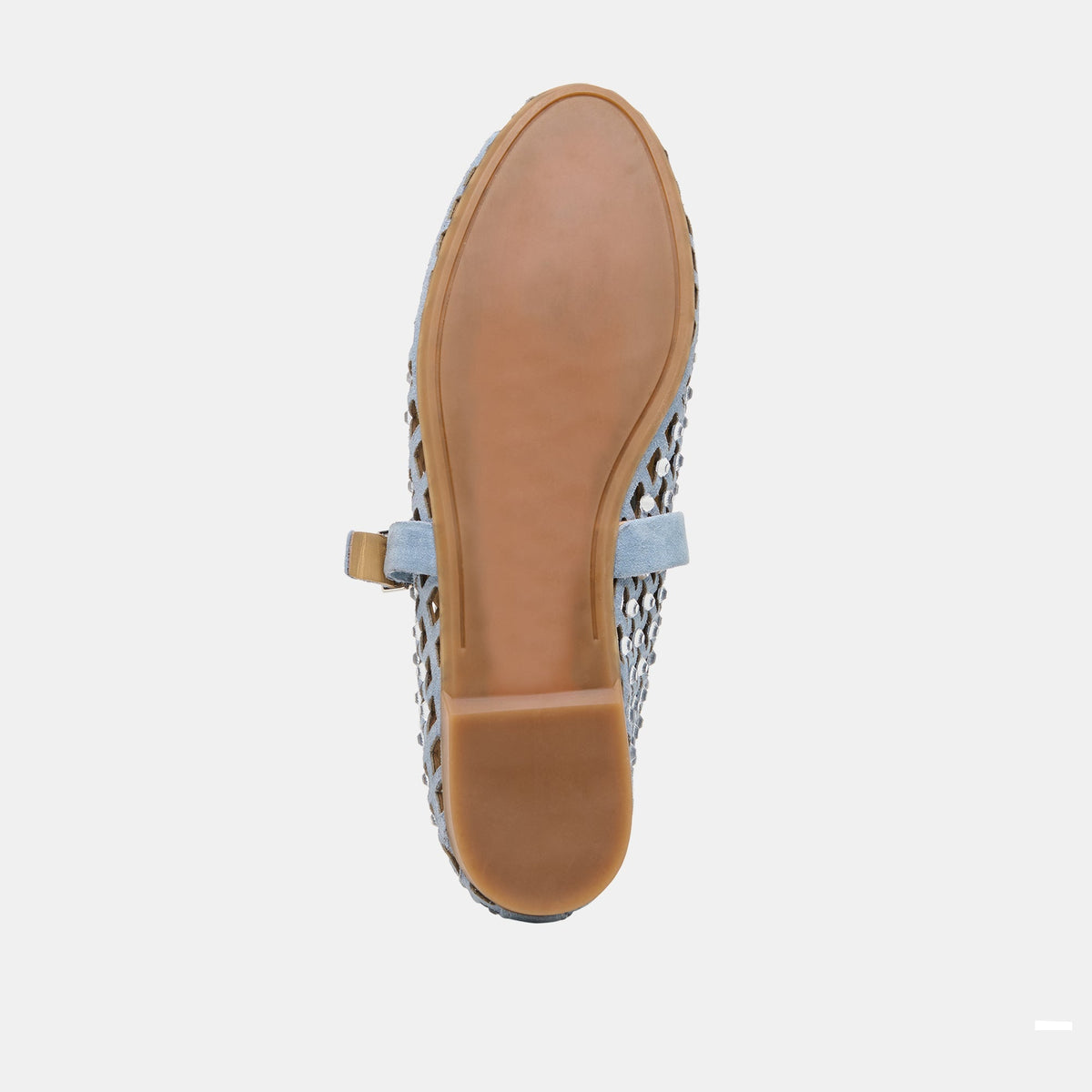 MAVIN RHINESTONE BALLET FLATS BLUE SUEDE