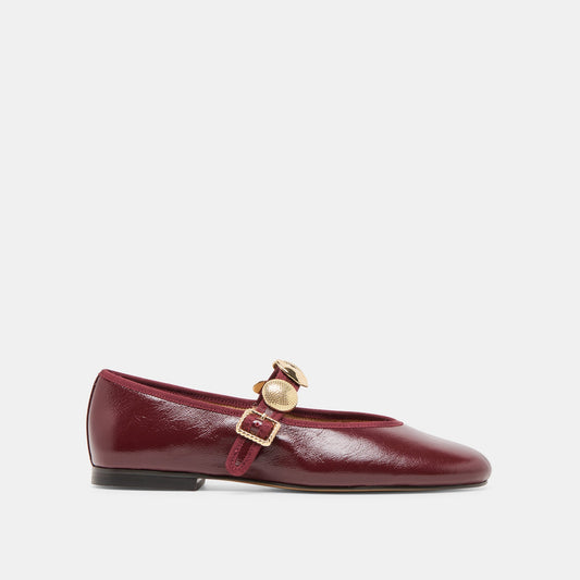 Relan Oxblood Leather Ballet Flats | Dolce Vita
