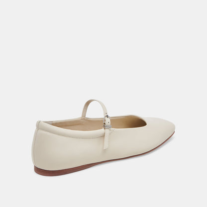 REYES BALLET FLATS IVORY LEATHER