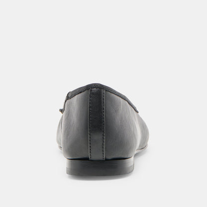 RITLA WIDE BALLET FLATS BLACK LEATHER