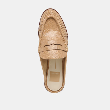 BETZY LOAFERS LATTE EMBOSSED SUEDE
