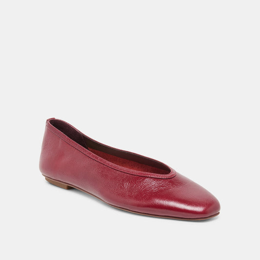 CARET BALLET FLATS GARNET LEATHER