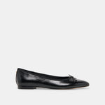 CELIO Black Leather Pointed Closed-Toe Ballet Flats | Dolce Vita
