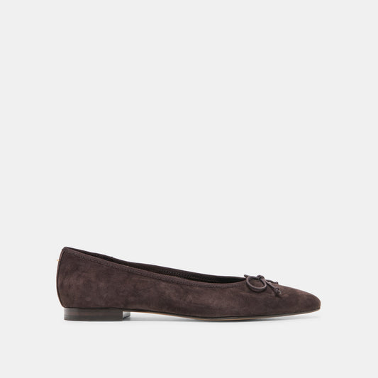 CELIO Walnut Suede Pointed Closed-Toe Ballet Flats | Dolce Vita