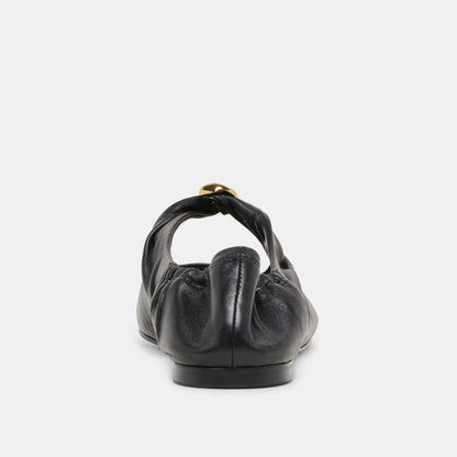 CORNEL FLATS BLACK LEATHER