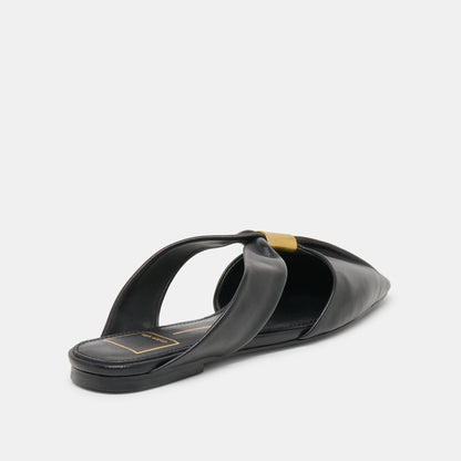 FRANEY FLATS BLACK LEATHER