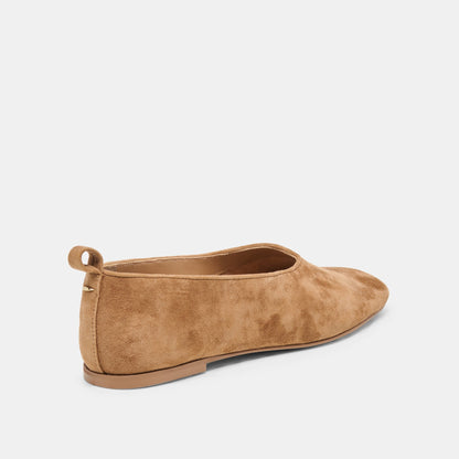 KORY BALLET FLATS LT BROWN SUEDE
