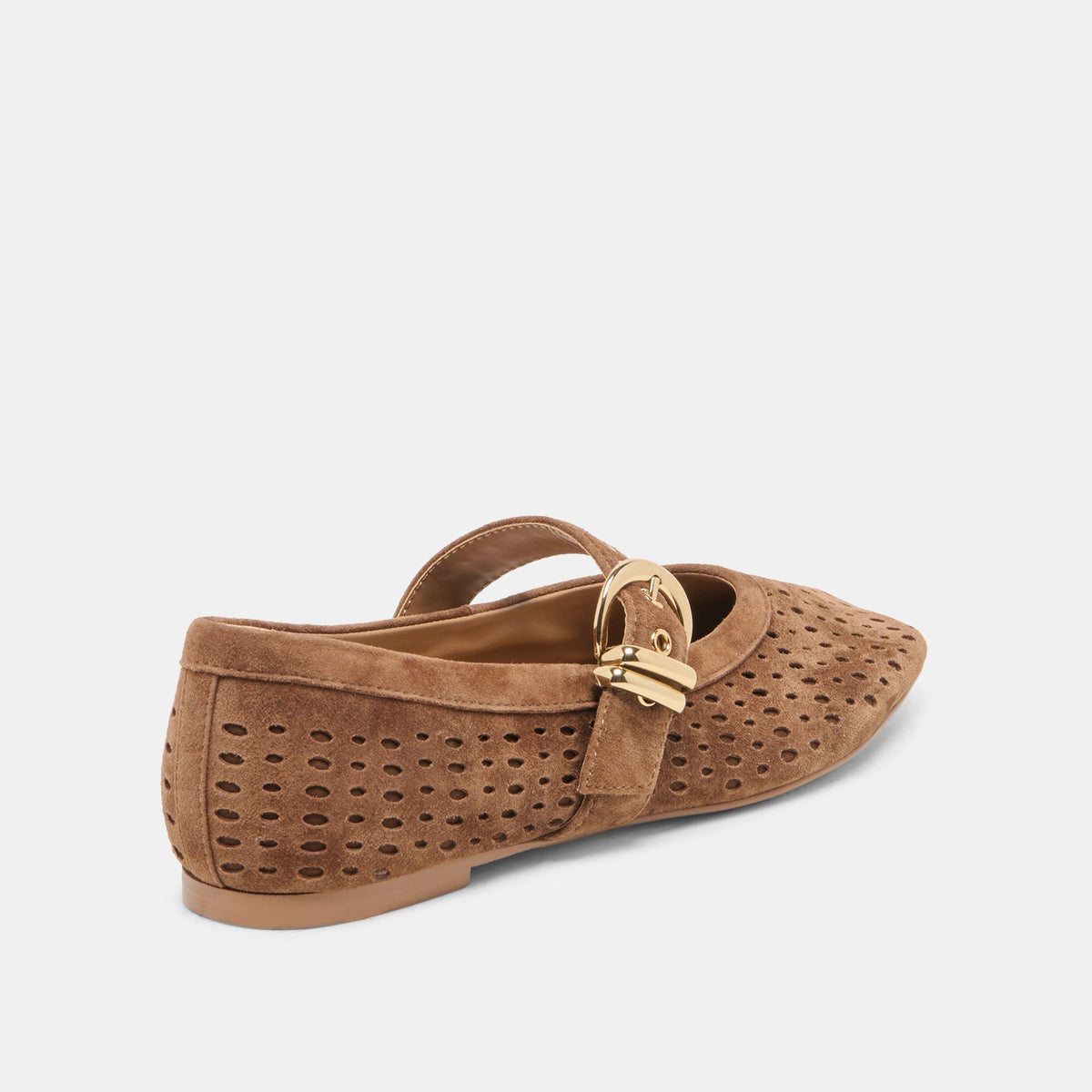 MIKELA BALLET FLATS COCOA PERFORATED SUEDE
