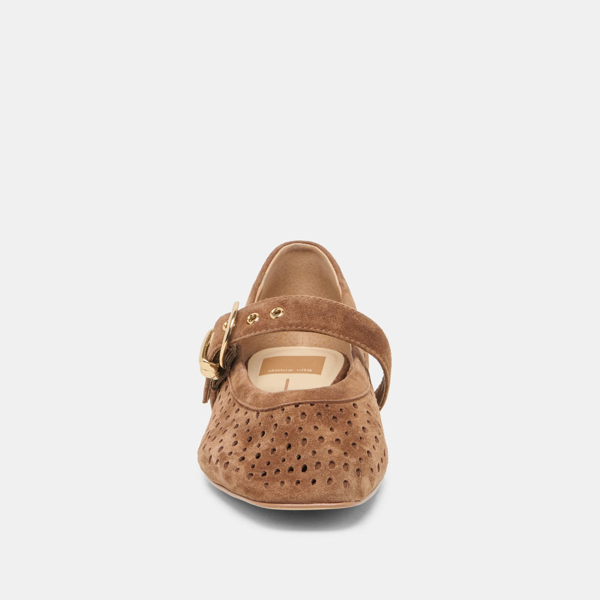 MIKELA BALLET FLATS COCOA PERFORATED SUEDE
