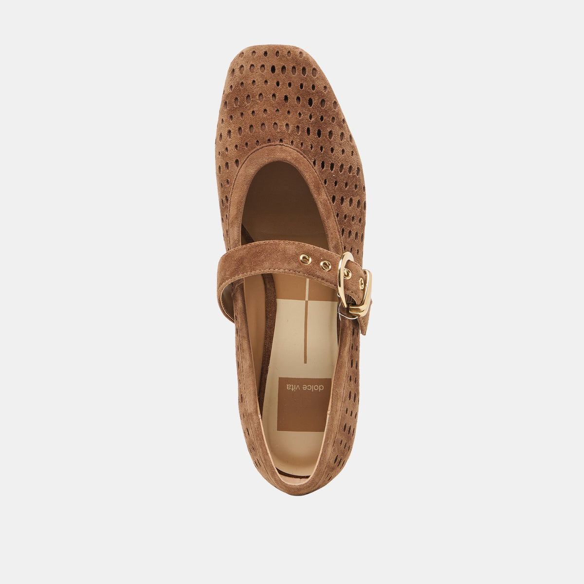 MIKELA BALLET FLATS COCOA PERFORATED SUEDE