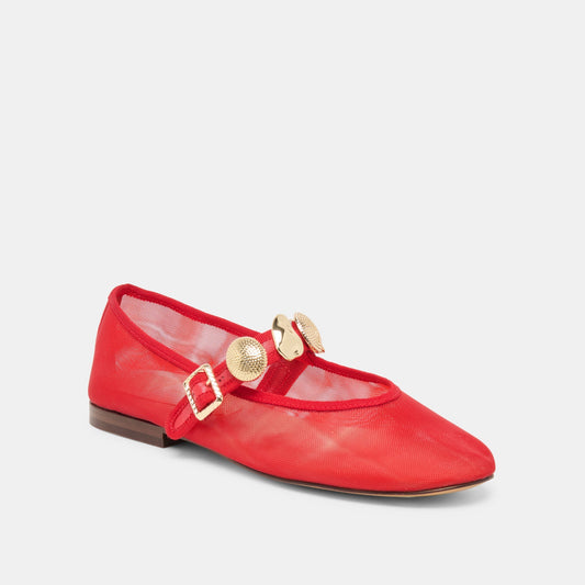 RELAN MESH BALLET FLATS CHILI MESH