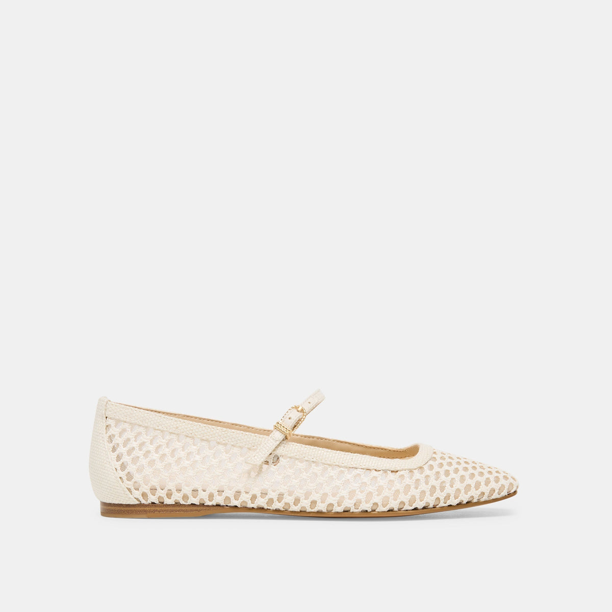 REYES White Woven Raffia Mary-Jane Ballet Flats | Dolce Vita