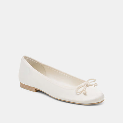 RITLA BALLET FLATS WHITE SATIN