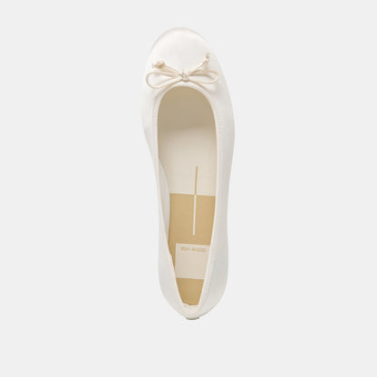 RITLA BALLET FLATS WHITE SATIN