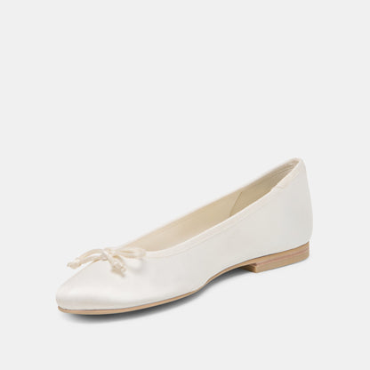RITLA BALLET FLATS WHITE SATIN