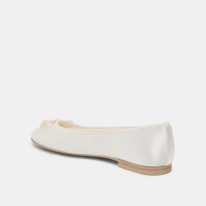 RITLA BALLET FLATS WHITE SATIN