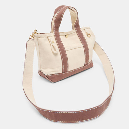 LUNEA HANDBAG NATURAL CHOCOLATE CANVAS
