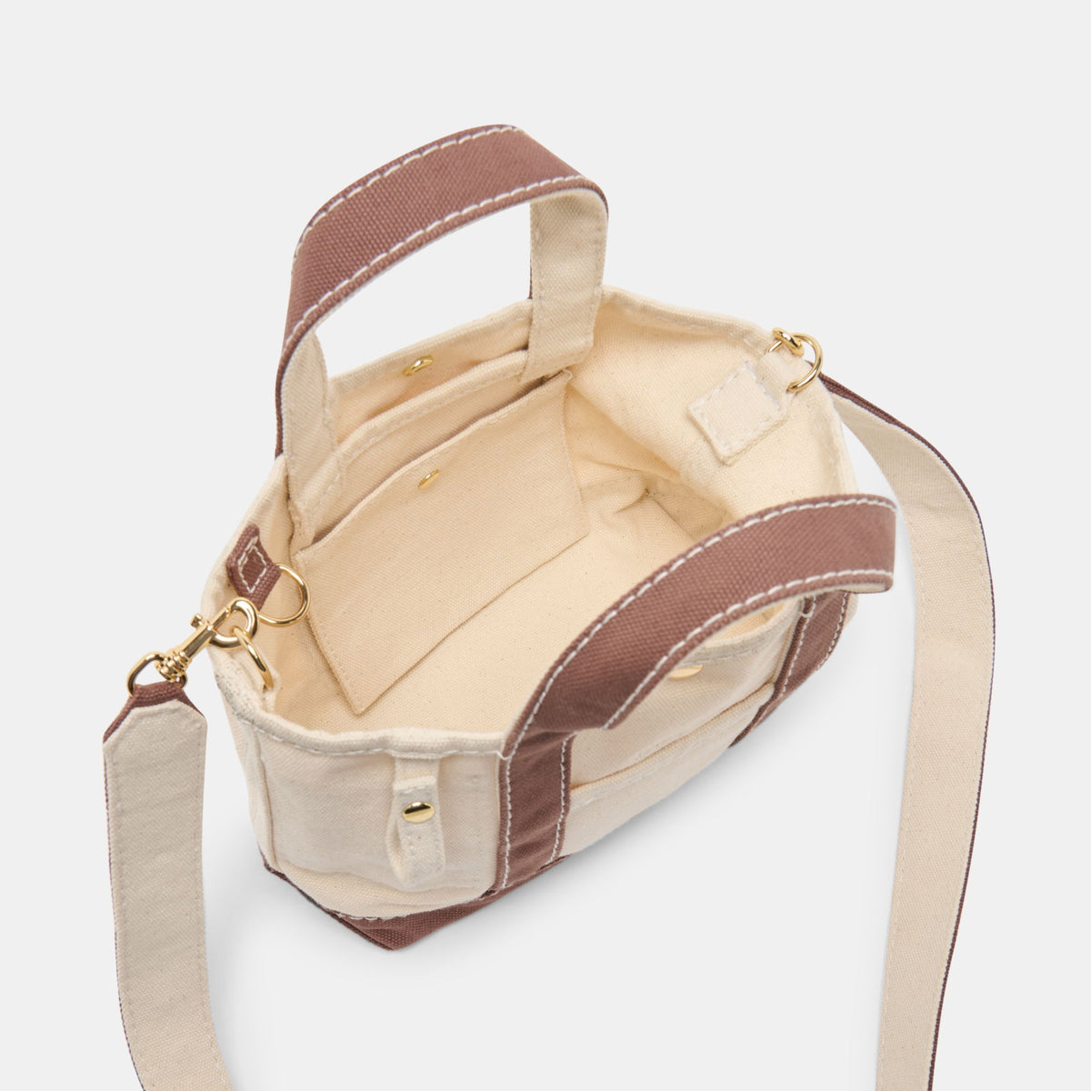 LUNEA HANDBAG NATURAL CHOCOLATE CANVAS