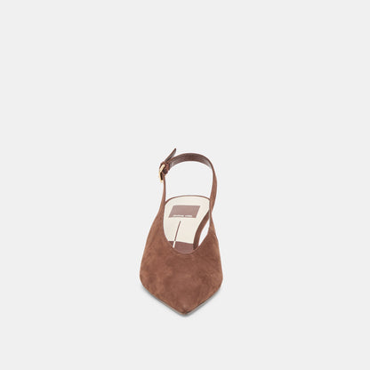 ALENNA HEELS DK BROWN SUEDE