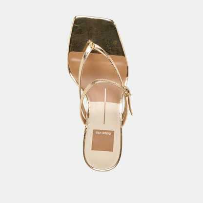 BIAGA HEELS GOLD DISTRESSED LEATHER