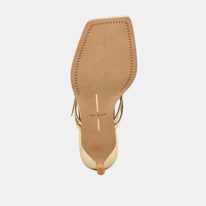 BIAGA HEELS GOLD DISTRESSED LEATHER