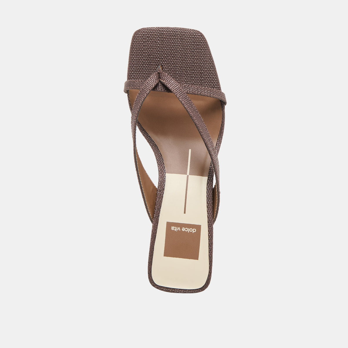 BREVEL HEELS CHOCOLATE RAFFIA