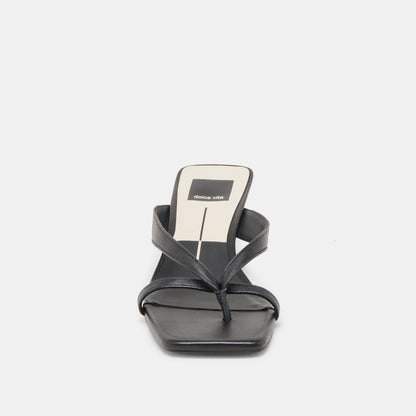 BREVEL WIDE HEELS ONYX LEATHER