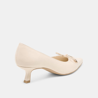 CLARIE HEELS BONE CRINKLE PATENT LEATHER