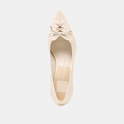 CLARIE HEELS BONE CRINKLE PATENT LEATHER