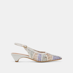 WHITE MULTI WOVEN LEATHER