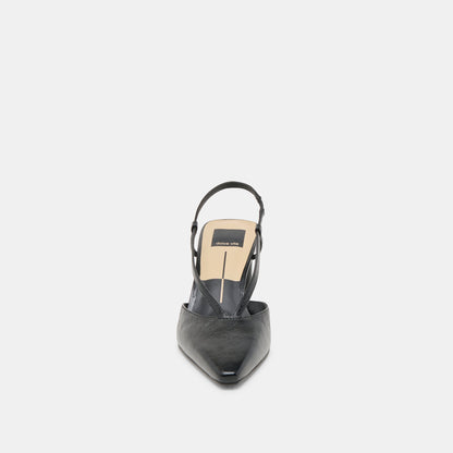 GINAY HEELS  BLACK LEATHER