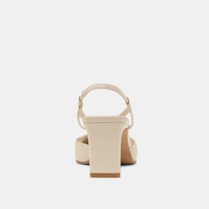 GINAY HEELS BONE LEATHER