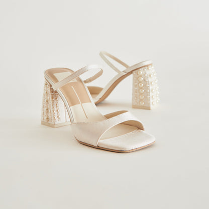 JEMMY PEARL HEELS VANILLA SILK