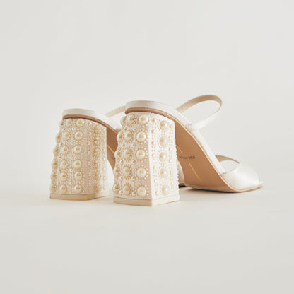 JEMMY PEARL HEELS VANILLA SILK