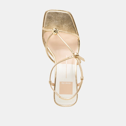 MYLEE HEELS GOLD DISTRESSED LEATHER