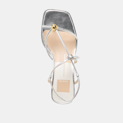 MYLEE HEELS SILVER DISTRESSED LEATHER