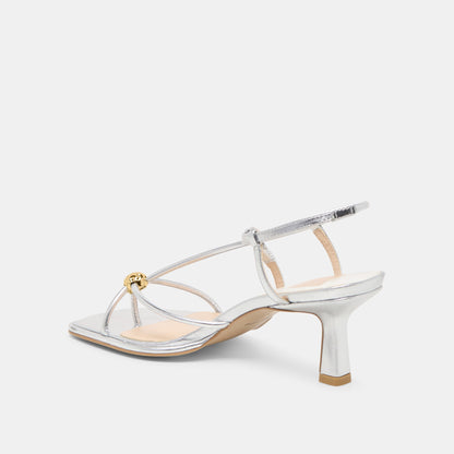 MYLEE HEELS SILVER DISTRESSED LEATHER