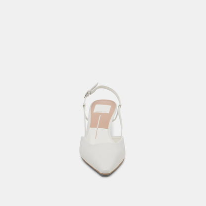 ODELA HEELS WHITE LEATHER