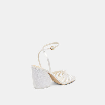 RONICA HEELS TRUE WHITE SATIN