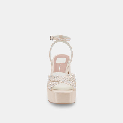 WESSI PEARL HEELS VANILLA PEARLS