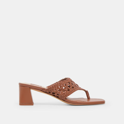 Barlo Cognac Woven Stella Heels | Dolce Vita